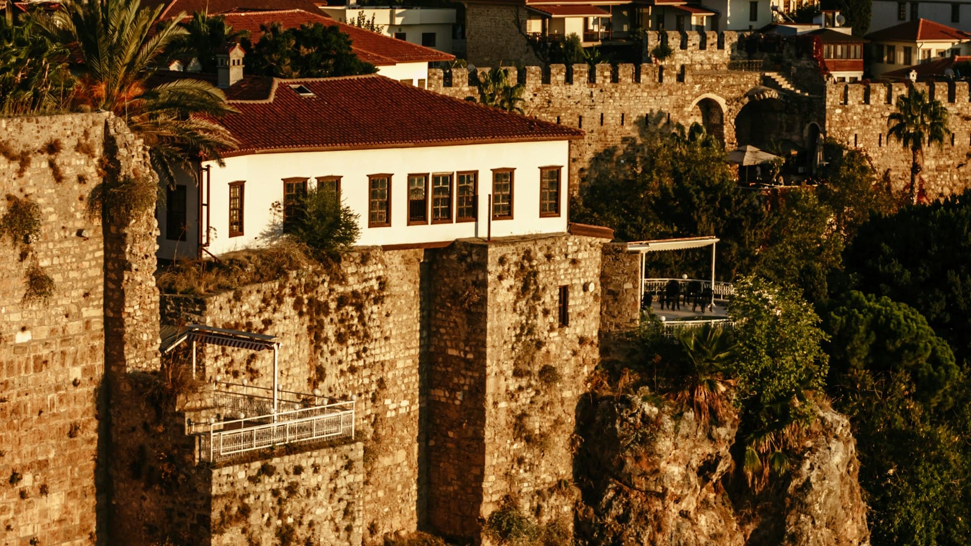 Aerial view of the turquoise waters along Turkey's Mediterranean coast near Antalya